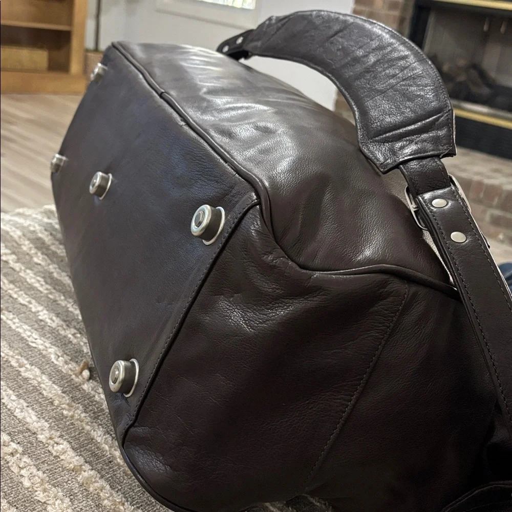 Cintas Brown Large Cowhide Leather Men’s‎ Duffle Travel Weekend Bag Leather Bag
